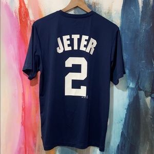 🔥EC🔥Majestic NYY Derek Jeter #2 E Systems Shirt.